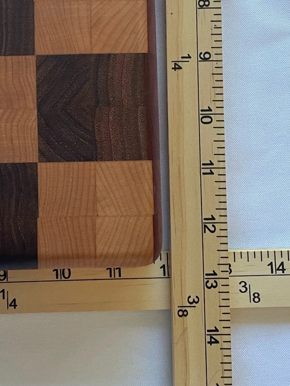 🔥 Maple & Walnut End Grain Checkerboard Cutting Board 12” Heavy Butcher Block